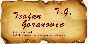 Teofan Goranović vizit kartica